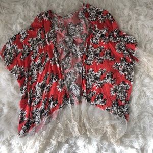 NEW! Floral cover up with lace detailing